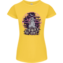 Demonic Satanic Rabbit With Skulls Womens Petite Cut T-Shirt Yellow