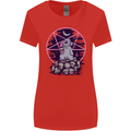 Demonic Satanic Rabbit With Skulls Womens Wider Cut T-Shirt Red