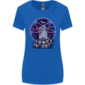 Demonic Satanic Rabbit With Skulls Womens Wider Cut T-Shirt Royal Blue