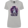 Demonic Satanic Rabbit With Skulls Womens Wider Cut T-Shirt Sports Grey
