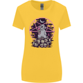 Demonic Satanic Rabbit With Skulls Womens Wider Cut T-Shirt Yellow