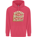 Destroy Patriarchy Not the Planet Climate Change Childrens Kids Hoodie Heliconia