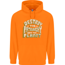 Destroy Patriarchy Not the Planet Climate Change Childrens Kids Hoodie Orange
