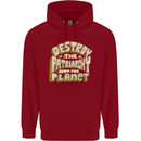 Destroy Patriarchy Not the Planet Climate Change Childrens Kids Hoodie Red