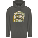Destroy Patriarchy Not the Planet Climate Change Childrens Kids Hoodie Storm Grey