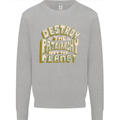 Destroy Patriarchy Not the Planet Climate Change Kids Sweatshirt Jumper Sports Grey