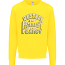 Destroy Patriarchy Not the Planet Climate Change Kids Sweatshirt Jumper Yellow