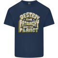Destroy Patriarchy Not the Planet Climate Change Kids T-Shirt Childrens Navy Blue