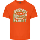 Destroy Patriarchy Not the Planet Climate Change Kids T-Shirt Childrens Orange