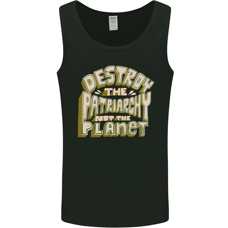 Destroy Patriarchy Not the Planet Climate Change Mens Vest Tank Top Black