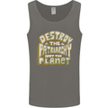 Destroy Patriarchy Not the Planet Climate Change Mens Vest Tank Top Charcoal