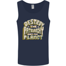 Destroy Patriarchy Not the Planet Climate Change Mens Vest Tank Top Navy Blue