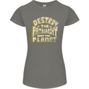 Destroy Patriarchy Not the Planet Climate Change Womens Petite Cut T-Shirt Charcoal