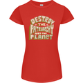 Destroy Patriarchy Not the Planet Climate Change Womens Petite Cut T-Shirt Red