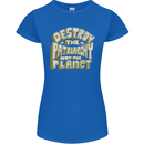 Destroy Patriarchy Not the Planet Climate Change Womens Petite Cut T-Shirt Royal Blue