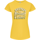 Destroy Patriarchy Not the Planet Climate Change Womens Petite Cut T-Shirt Yellow