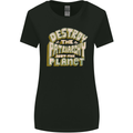 Destroy Patriarchy Not the Planet Climate Change Womens Wider Cut T-Shirt Black