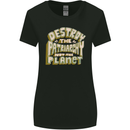 Destroy Patriarchy Not the Planet Climate Change Womens Wider Cut T-Shirt Black