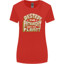 Destroy Patriarchy Not the Planet Climate Change Womens Wider Cut T-Shirt Red
