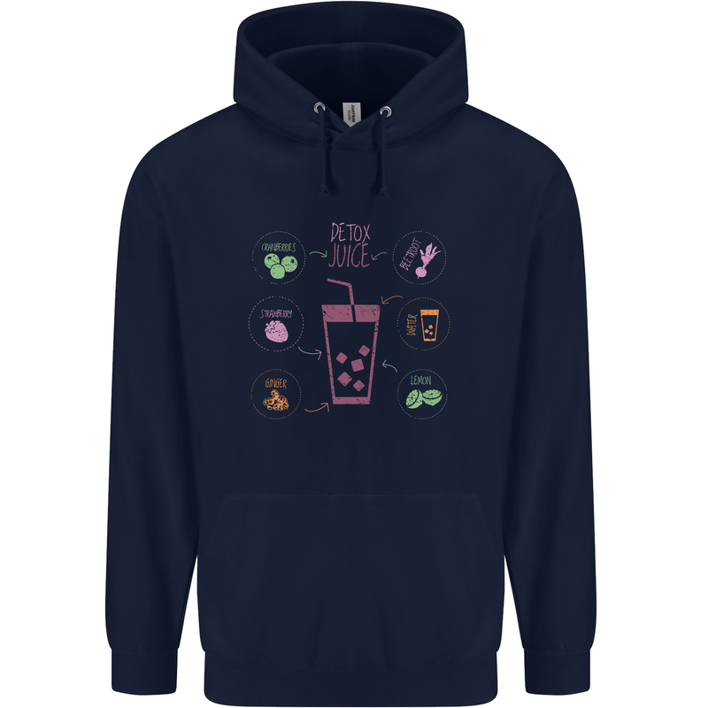 Detox Juice Hangover Cure Healthy Childrens Kids Hoodie Navy Blue