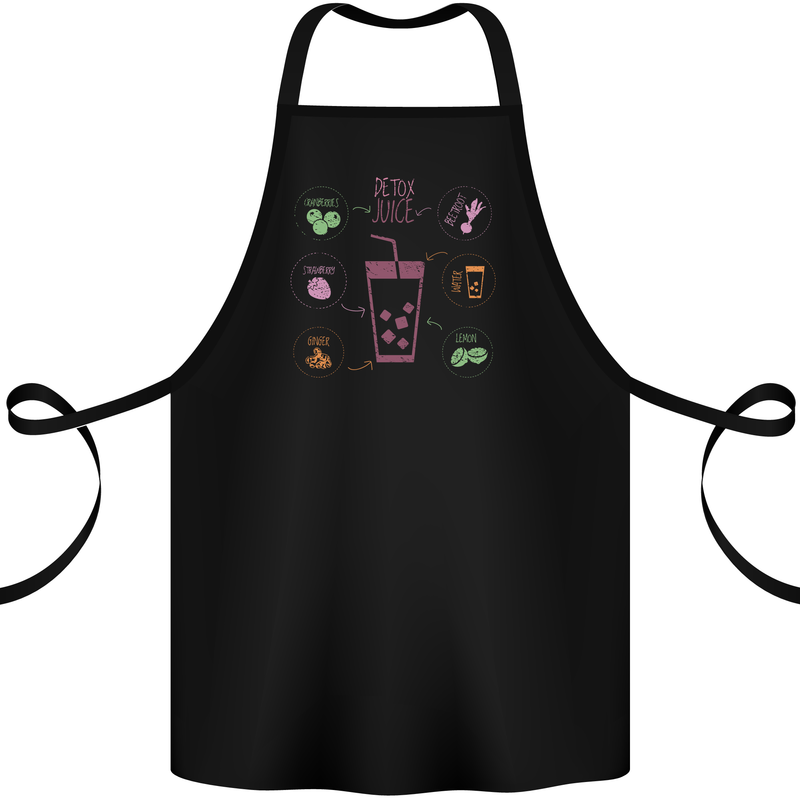 Detox Juice Hangover Cure Healthy Cotton Apron 100% Organic Black