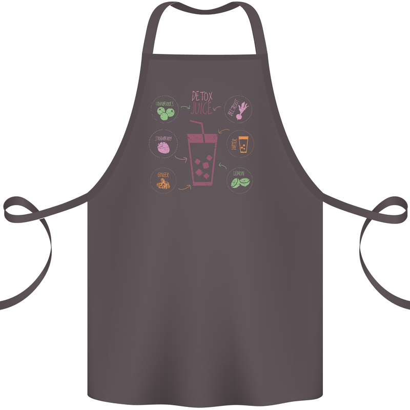 Detox Juice Hangover Cure Healthy Cotton Apron 100% Organic Dark Grey