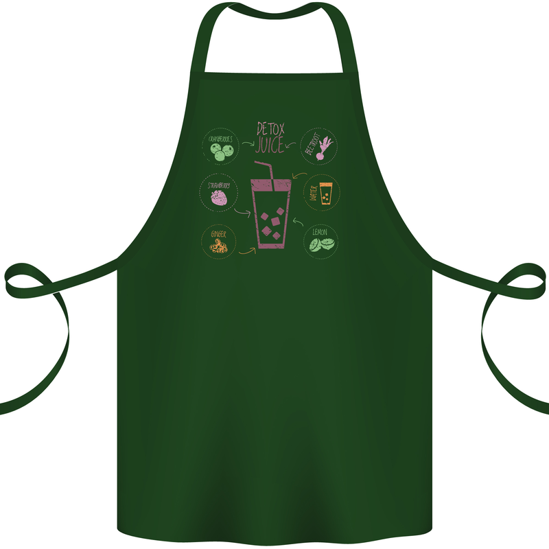 Detox Juice Hangover Cure Healthy Cotton Apron 100% Organic Forest Green