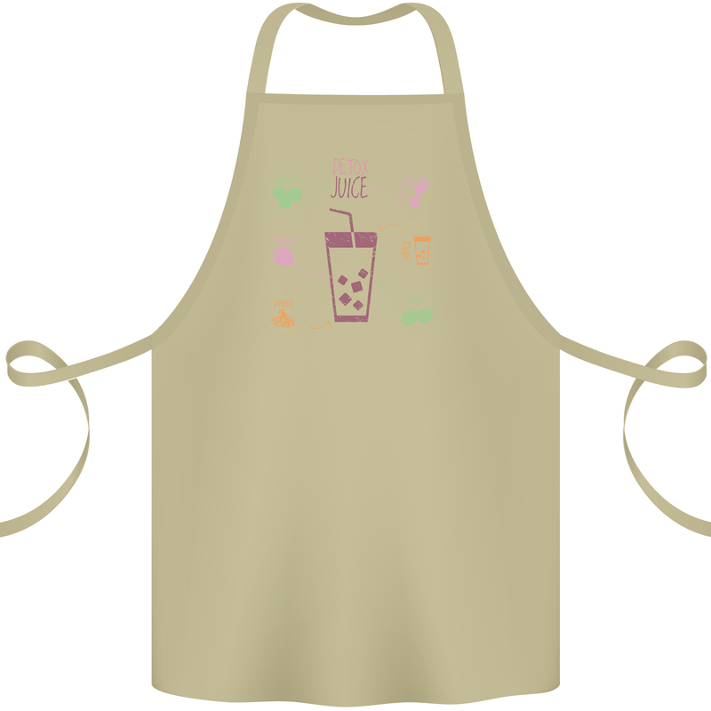 Detox Juice Hangover Cure Healthy Cotton Apron 100% Organic Khaki