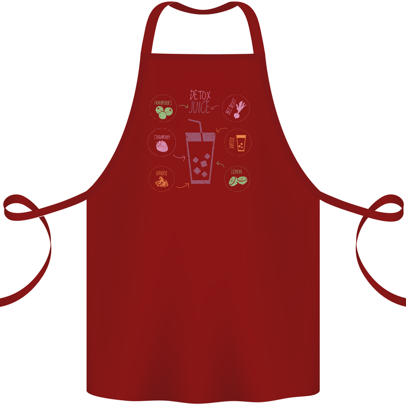 Detox Juice Hangover Cure Healthy Cotton Apron 100% Organic Maroon