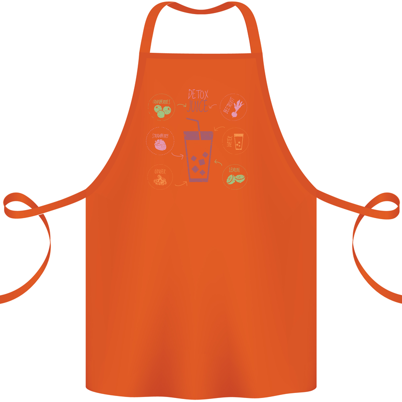 Detox Juice Hangover Cure Healthy Cotton Apron 100% Organic Orange