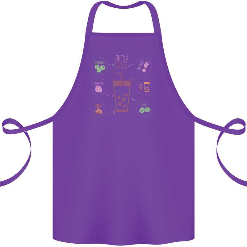 Detox Juice Hangover Cure Healthy Cotton Apron 100% Organic Purple