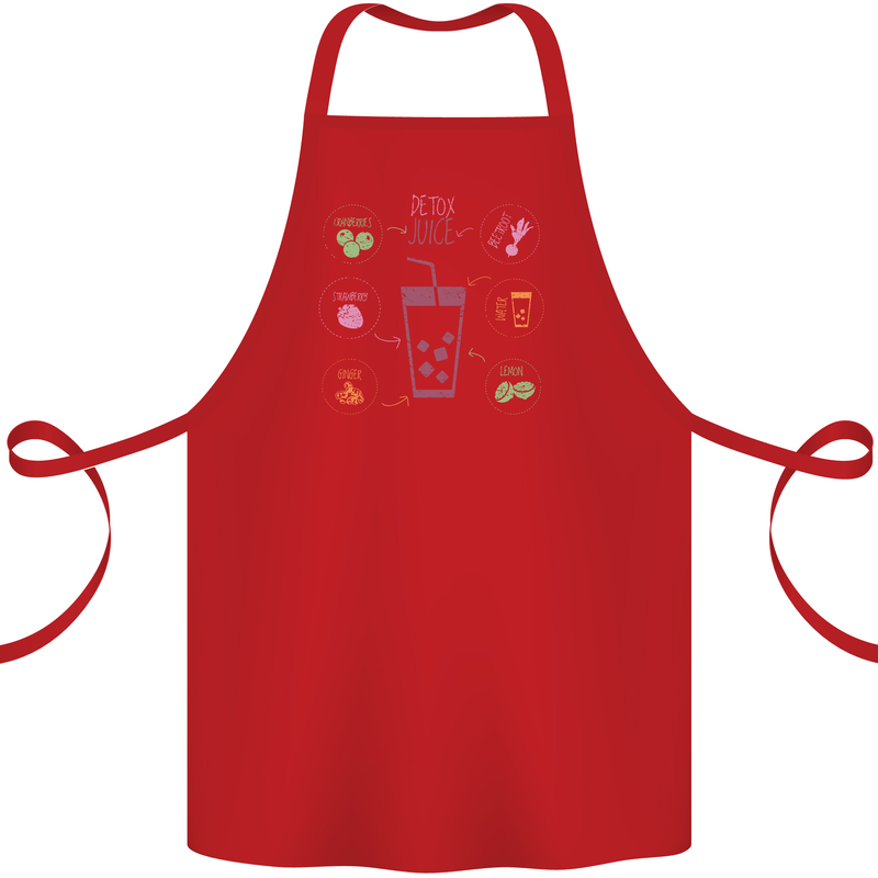 Detox Juice Hangover Cure Healthy Cotton Apron 100% Organic Red