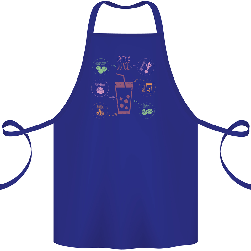 Detox Juice Hangover Cure Healthy Cotton Apron 100% Organic Royal Blue