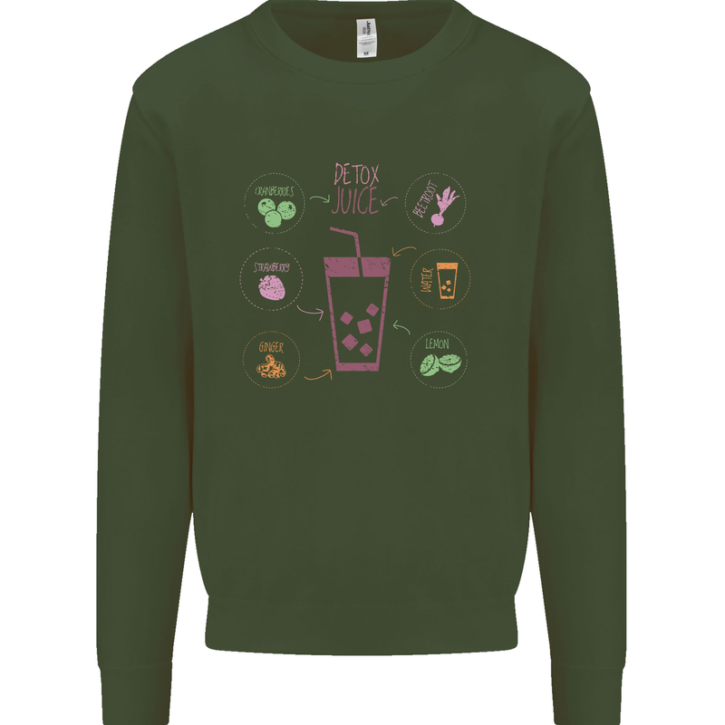 Detox Juice Hangover Cure Healthy Kids Sweatshirt Jumper Forest Green