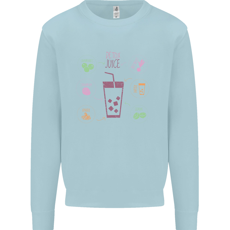 Detox Juice Hangover Cure Healthy Kids Sweatshirt Jumper Light Blue
