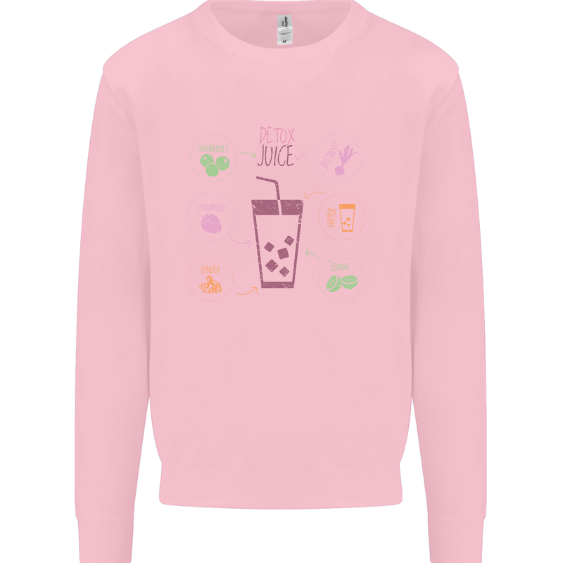 Detox Juice Hangover Cure Healthy Kids Sweatshirt Jumper Light Pink