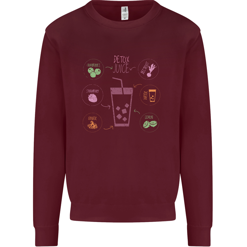 Detox Juice Hangover Cure Healthy Kids Sweatshirt Jumper Maroon