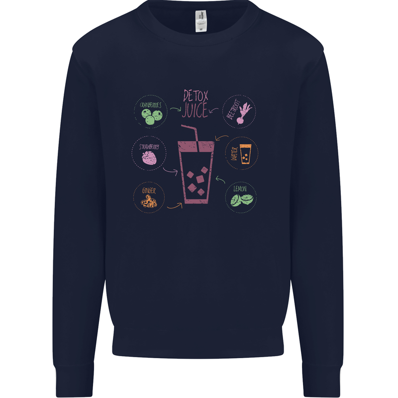 Detox Juice Hangover Cure Healthy Kids Sweatshirt Jumper Navy Blue