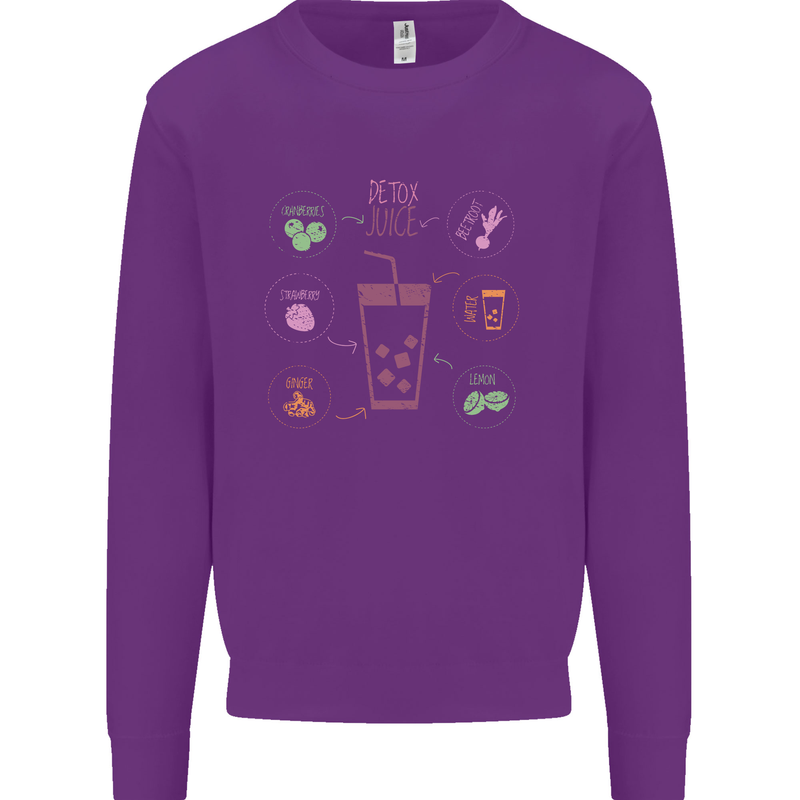 Detox Juice Hangover Cure Healthy Kids Sweatshirt Jumper Purple