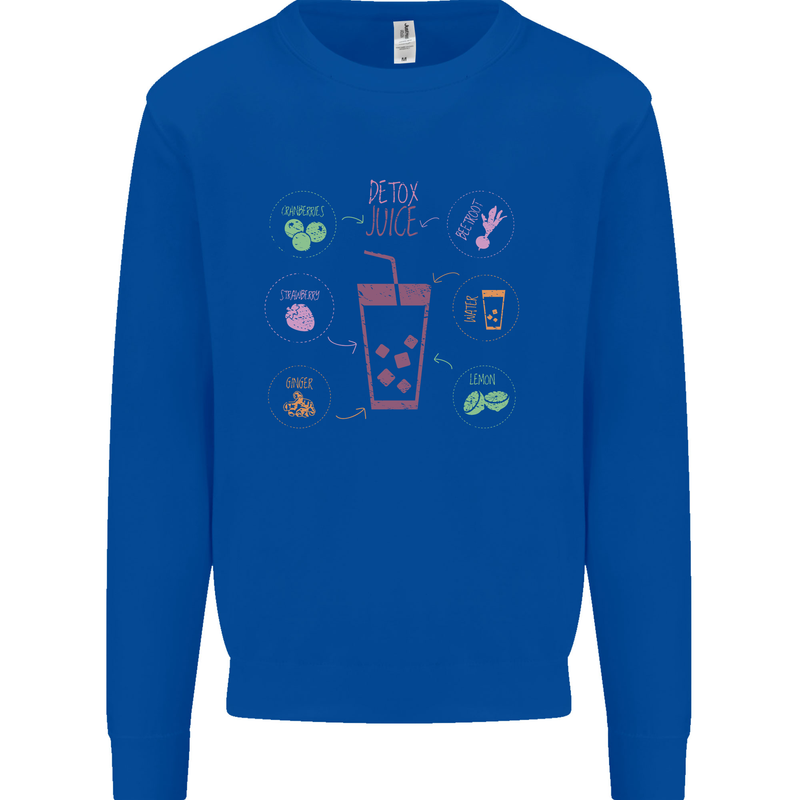 Detox Juice Hangover Cure Healthy Kids Sweatshirt Jumper Royal Blue