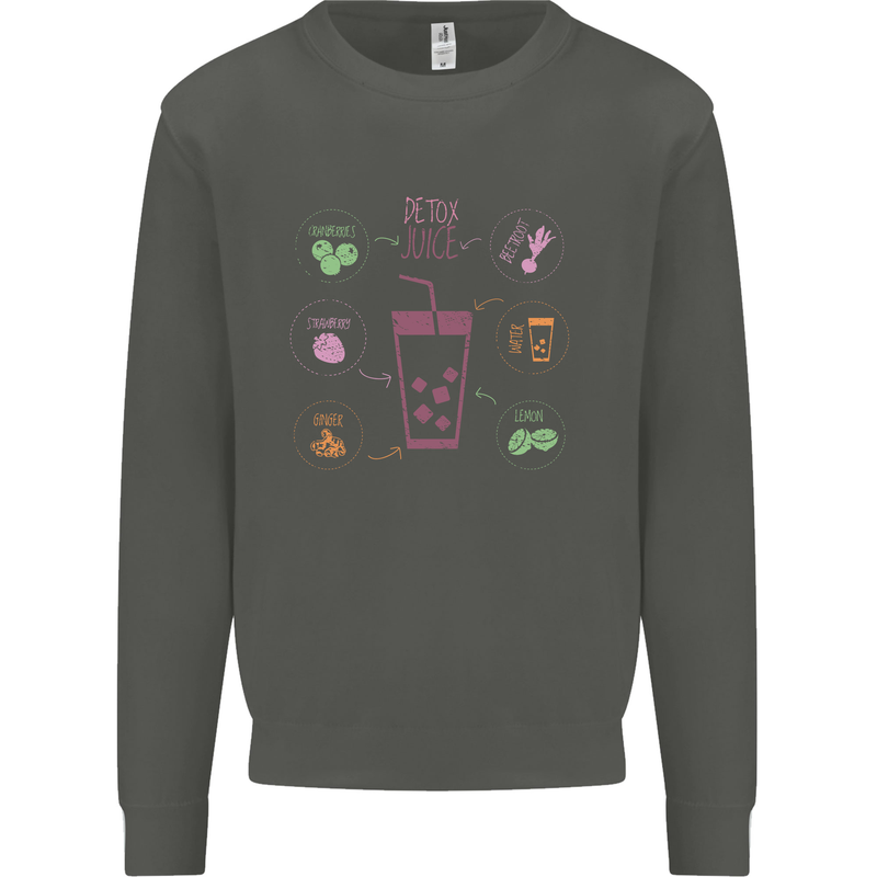 Detox Juice Hangover Cure Healthy Kids Sweatshirt Jumper Storm Grey