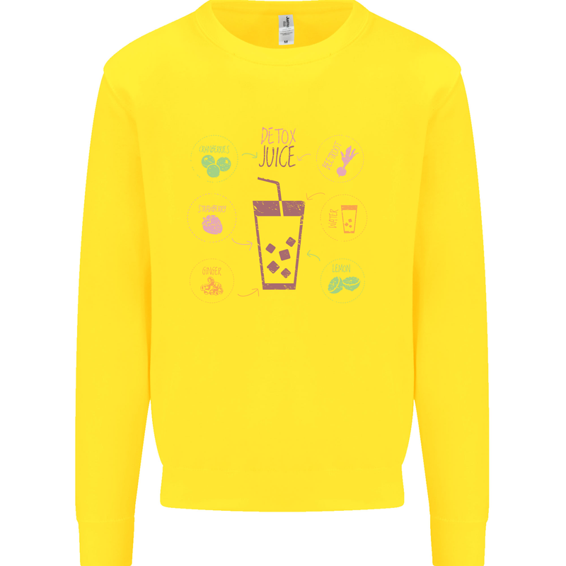 Detox Juice Hangover Cure Healthy Kids Sweatshirt Jumper Yellow
