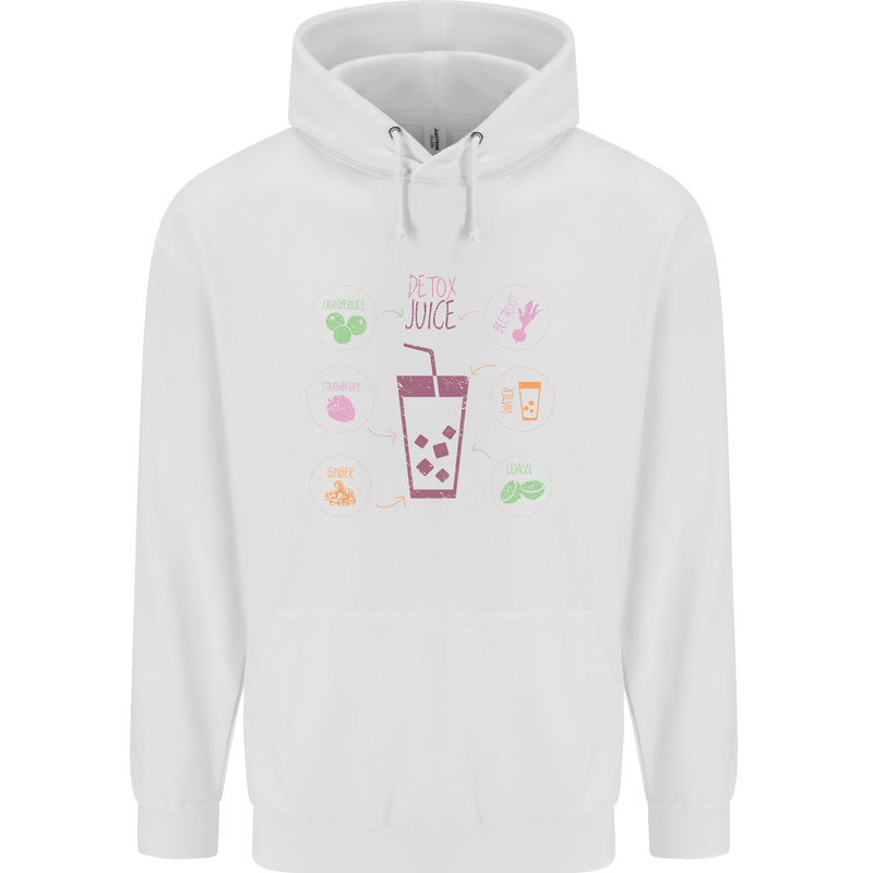 Detox Juice Hangover Cure Healthy Mens 80% Cotton Hoodie White