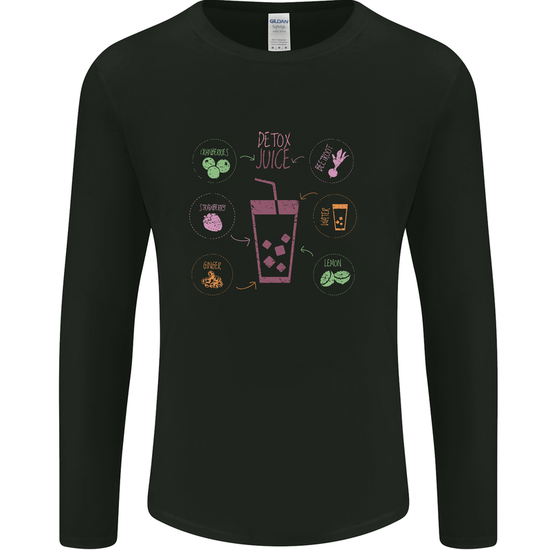 Detox Juice Hangover Cure Healthy Mens Long Sleeve T-Shirt Black
