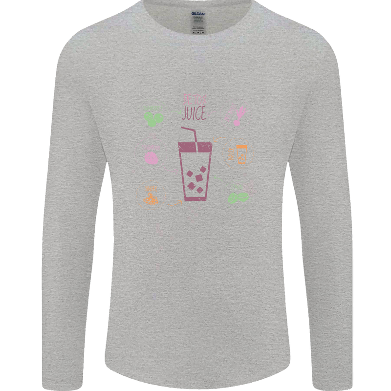 Detox Juice Hangover Cure Healthy Mens Long Sleeve T-Shirt Sports Grey