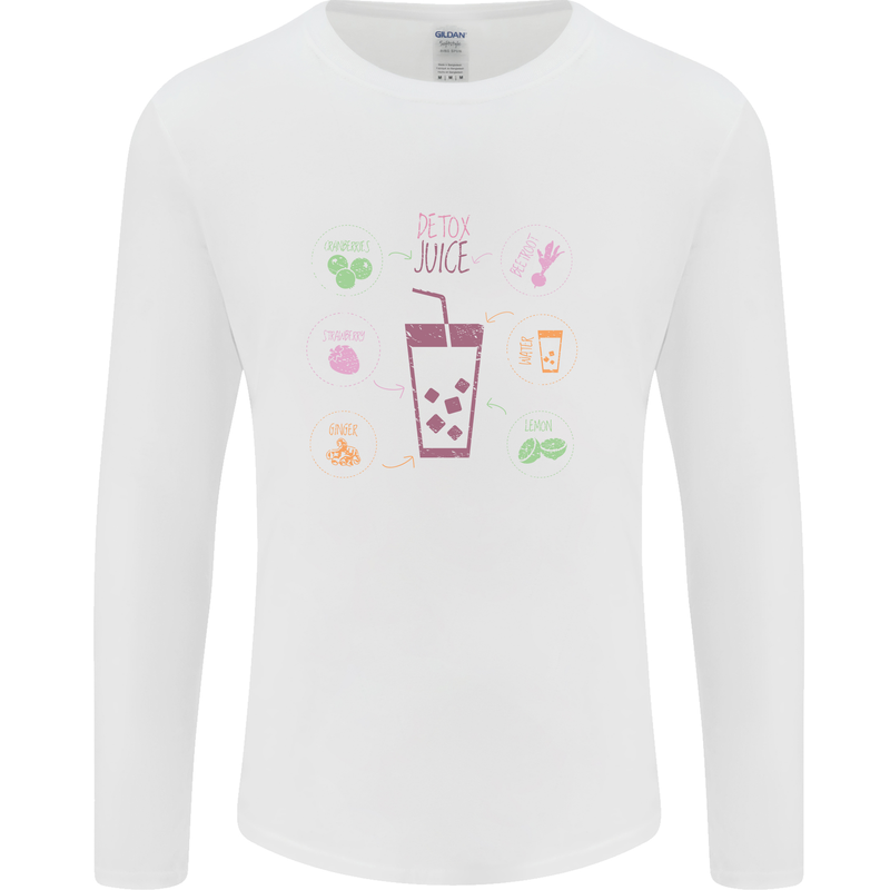 Detox Juice Hangover Cure Healthy Mens Long Sleeve T-Shirt White
