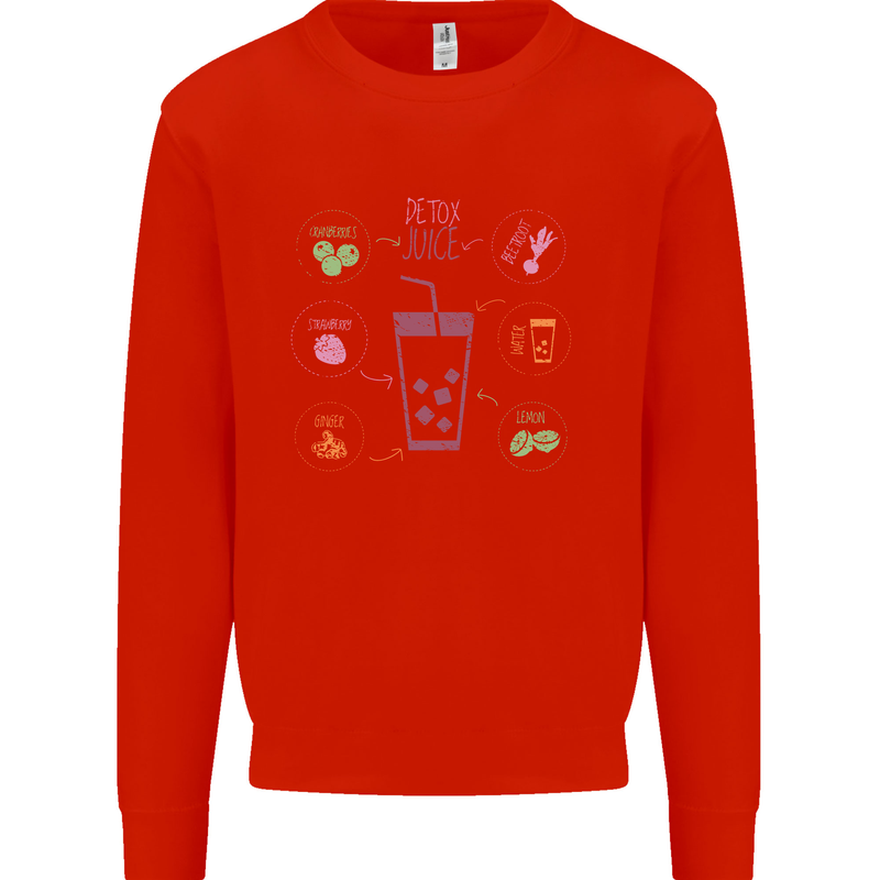 Detox Juice Hangover Cure Healthy Mens Sweatshirt Jumper Bright Red