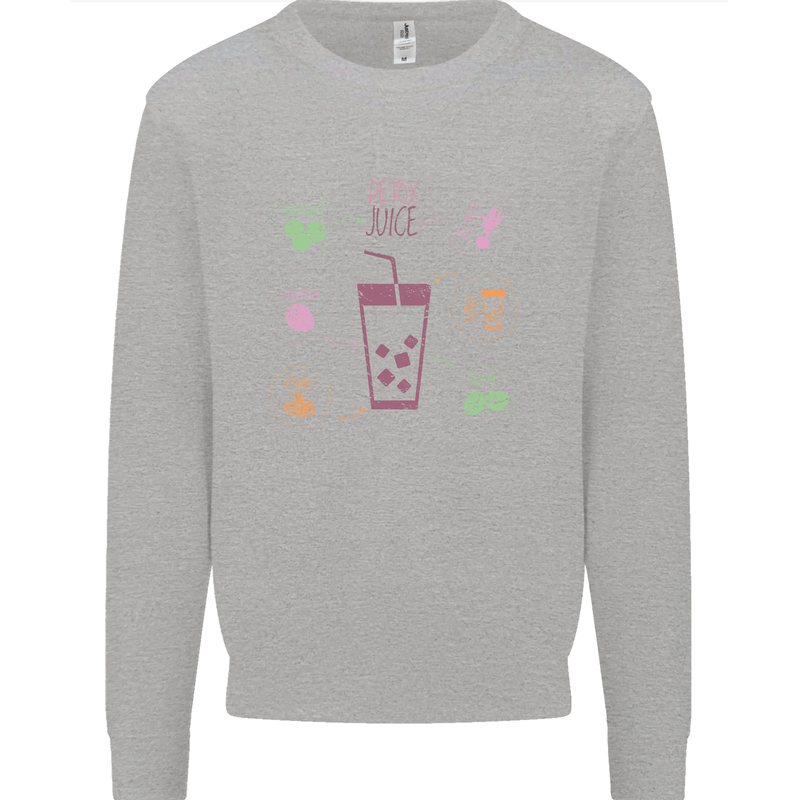 Detox Juice Hangover Cure Healthy Mens Sweatshirt Jumper Sports Grey