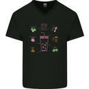 Detox Juice Hangover Cure Healthy Mens V-Neck Cotton T-Shirt Black