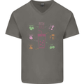 Detox Juice Hangover Cure Healthy Mens V-Neck Cotton T-Shirt Charcoal